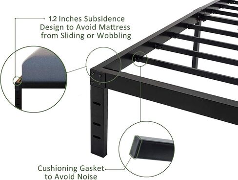 45MinST 18 Inch Platform Bed Frame/Easy Assembly Mattress Foundation / 3000lbs Heavy Duty Steel Slat/Noise Free/No Box Spring Needed,Queen in Saudi Arabia