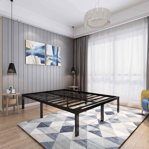 45MinST 18 Inch Platform Bed Frame/Easy Assembly Mattress Foundation / 3000lbs Heavy Duty Steel Slat/Noise Free/No Box Spring Needed,Queen in Saudi Arabia