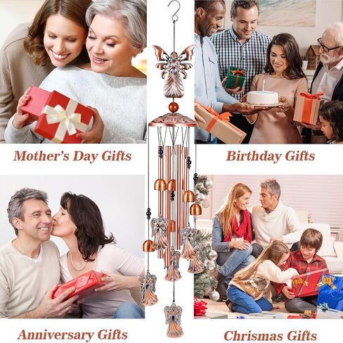 Womens Gifts for Christmas Birthday Gifts for Women Mom Grandma Gifts Hummingbird Wind Chimes Solar Lights for Outside Outdoor Yard Home House Patio Garden Gardening Decor Gifts for Mom Sister in Kuwait