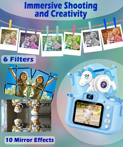 Upgrade Kids Camera, Gift for Girls Boys Age 3-12, 1080P HD Selfie Video Camera for Toddlers, Adorable Portable Children's Gifts, Ideal Toys for 3 4 5 6 7 8 9 Year Olds in Kuwait