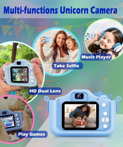 Upgrade Kids Camera, Gift for Girls Boys Age 3-12, 1080P HD Selfie Video Camera for Toddlers, Adorable Portable Children's Gifts, Ideal Toys for 3 4 5 6 7 8 9 Year Olds in Kuwait
