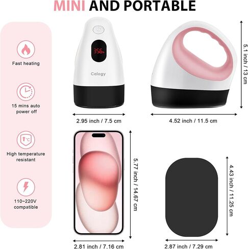 Calogy Mini Heat Press, Heat Transfer Machine, Constant Temp Control, Insulated Safety Base, Fits for Crafts, T-Shirt, Hat, Cap, Pillows(White Pink) in Saudi Arabia
