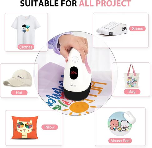 Calogy Mini Heat Press, Heat Transfer Machine, Constant Temp Control, Insulated Safety Base, Fits for Crafts, T-Shirt, Hat, Cap, Pillows(White Pink) in Saudi Arabia