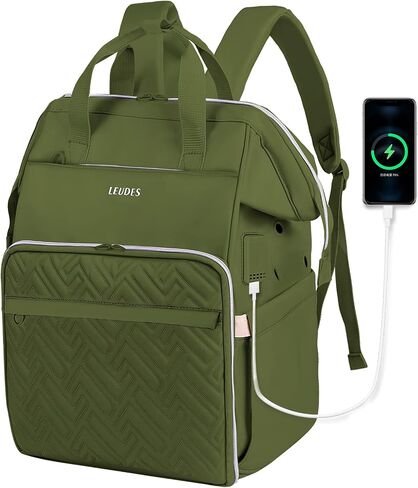 Leudes Knitting Bag Backpack, Yarn Storage Organizer Large Crochet Bag Tote Christmas Gift Yarn Holder Case for Carrying Projects, Knitting Needles (Upgraded Army Green) in Saudi Arabia