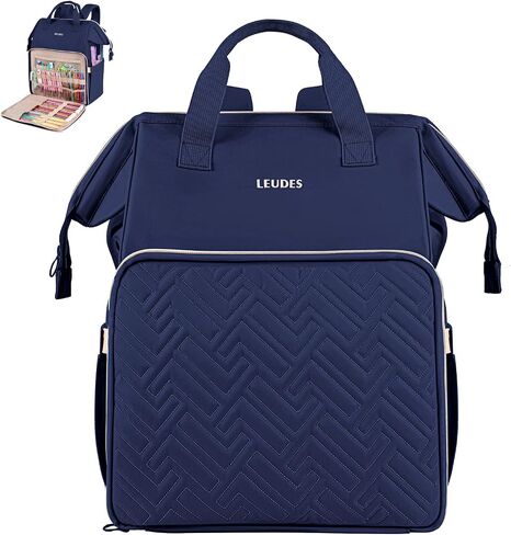 Leudes Knitting Bag Backpack, Yarn Storage Organizer Large Crochet Bag Tote Christmas Gift Yarn Holder Case for Carrying Projects, Knitting Needles (Upgraded Army Green) in Saudi Arabia