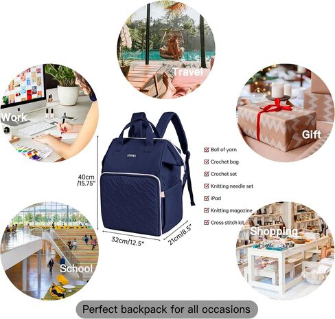 Leudes Knitting Bag Backpack, Yarn Storage Organizer Large Crochet Bag Tote Christmas Gift Yarn Holder Case for Carrying Projects, Knitting Needles (Upgraded Army Green) in Saudi Arabia
