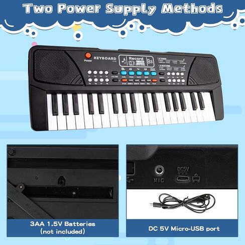 37 Key Upgrade Piano Keyboard for Kids Musical Toys Ages 3-5 Beginners Keyboard Piano with Microphone for 3 4 5 6 Year Old Boys Girls Gifts in Saudi Arabia