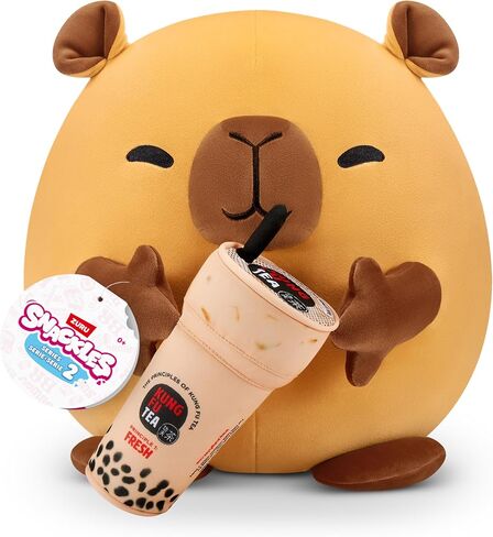 Snackles Series 2 Capybara & Boba 8 Inch Plush by ZURU, Ultra Soft Plush, Collectible Plush with Real Licensed Brands, Stuffed Animal, Giftable in Saudi Arabia