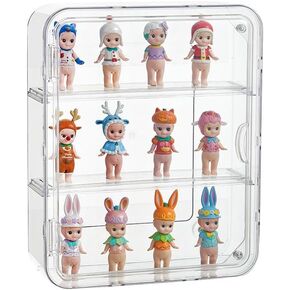 3 Tiers Clear Display Case for Figures, Acrylic Storage Organizers Box with Magnetic Door, Wall-Mounted Dustproof Showcase for Collectibles Action Figure