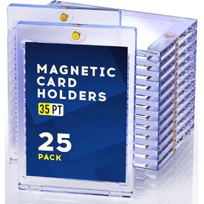 50ct Magnetic Card Holder for Trading Cards, 35pt One Touch Card Holder, Card Protectors Hard Plastic, Magnetic Card Case for Sports Card, Baseball Card Holders, Display Case for Standard Cards