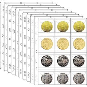 Ettonsun Coin Collection Book 386 Coin Pockets & 12 Currency Sleeves, Coin Collecting Album Holder for Collectors Money Collection Book Coin Display Storage Case Organizer for Coin Collection Supplies