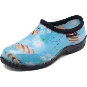 HISEA Garden Shoe for Women Waterproof Outdoor Slip-On Rain Bootie Womens Garden Clogs with Comfort Insole
