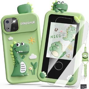Kids Smart Phone Toys for Boys,Dinosaurs Gift Toys for Boys Ages 3-9 Christmas Birthday Gifts Mini Smart Phone Toys With 2.8" Touchscreen 16 Learning Games Dual Camera Music Player, 8G SD Card