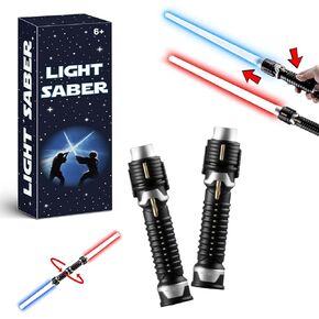 Retractable Light Sabers for Kids - Light Up Saber Mini Lightsaber Sword Toys for Boys Girls Party Supplies Christmas Birthday Gifts Toy (2 Pcs)