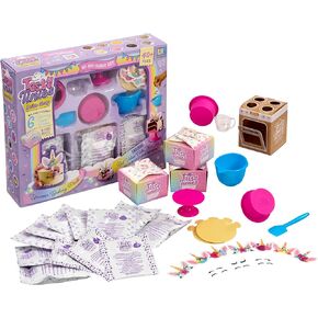 Goliath Tasty Tinies Bake Shop | Unicorn Bakery Party Pack | Red Velvet Cake Mix & Cream Cheese Flavor Frosting | Mix, Bake & Decorate 6 Real Mini Cakes | Includes Mini Tools & Ingredients | Ages 6+