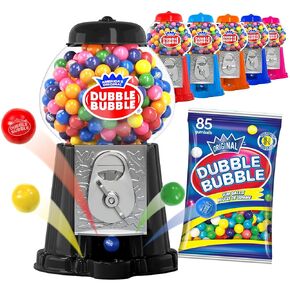 Gumball Machine for Kids 8.5" - Coin Operated Bubble Gum Machine and Toy Bank - Candy Machine Dispenser Includes 85 Gum Balls - Great Candy Dispenser Machine Gift Toys for Girls and Boys (Red)
