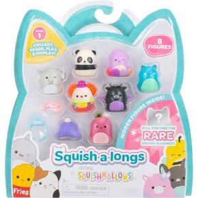 عبوة من 8 قطع من لعبة Squish-a-longs - لعبة سكويش صغيرة مقاس 1 بوصة مع ملحقين وحلقة واحدة ودليل لهواة الجمع - اجمع وتاجر ولعب