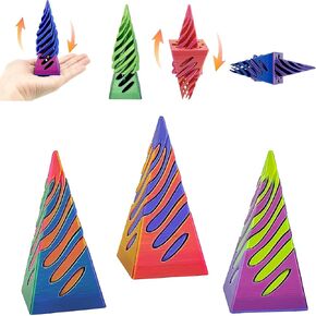 6 Pcs Spiral Fidget Toy, Impossible Cones, Relaxing Pyramid for Adults & Kids