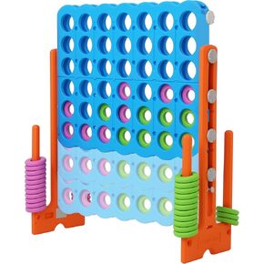 SDADI Jumbo 4 in a Row Game, 4-to-Score Giant Game Set with Adjustable Height (2.5-3.5 FT) for Kids & Adults, Indoor/Outdoor Connect Game with Quick-Release Slider, Perfect for Family and Party Games