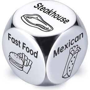Stocking Stuffers for Women Men Adults, White Elephant Gifts for Women Men Adults Anniversary Steel Food Decision Dice Valentines Day Gifts for Couples Girlfriend Boyfriend Wife Husband