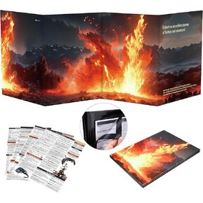Haxtec DND DM Screen, Dungeons and Dragons Master Screen, Four-Panel with Magnetic Pockets DM Screen for Board Games Masters, TTRPG Accessories D&D Gifts for DM Dungeons Masters