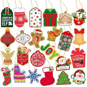 72Pcs Christmas Gift Tags, Gift Tags for Christmas Presents, Christmas Tags for Christmas Holiday Present Wrap, DIY Craft, Candy Bags, Xmas Party，24 Styles