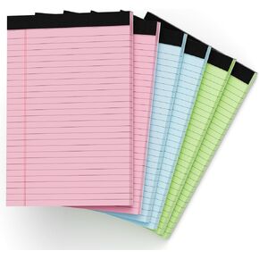 Colored Legal Pads 8.5 x 11, 2 Pack Pink Notebook Paper 8.5 x 11, Colored Note Pads 8.5 x 11 Notepad, Paper Pads 8.5 x 11 Writing Pads, Colored Lined Pads of Paper 8.5 x 11, Wide Ruled, 30 Sheets/Pad