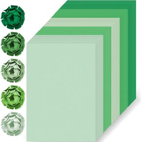 100 Sheets Green Colored Cardstock Thick Paper, 5 Colors Assorted Blue Colored Card Stock Paper 65lb/180gsm Perfect for Festive Decor DIY Greeting Cards Arts and Crafts