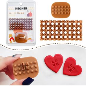 Keoker Letter Stamps for Clay - Pottery Stamps for Clay with Double Small Alphabet, Also Used as Cookie Stamps Letters & Clay Letter Stamps