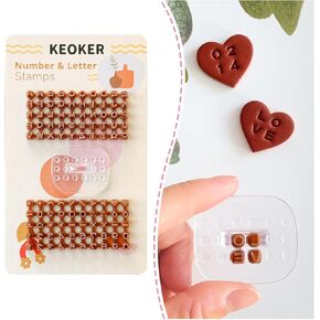 Keoker Number & Letter Stamps for Clay - Pottery Stamps for Clay, Polymer Clay Stamps, Clay Letter Stamps Great Work with Clay Cutters, Number Clay Stamps, Polymer Clay Tools