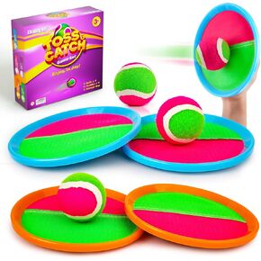 Easter Basket Stuffers for Kids Toss and Catch Game Set, Paddles and Toss Ball Sports Game, Outdoor Toys for Kids, Beach Pool Yard Camping Toys, Suitable for Kids Gift Idea (Blue+Orange)
