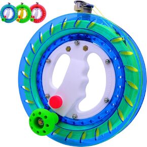 Kite Reel and Kite String Spool,8inches Dia with 1000ft Kite String, Kite Line Winder with Lock and Connector for Kids & Adults (Blue)