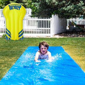 BACKYARD BLAST Giant Slip and Slide for Adults and Kids - Heavy Duty Large Slip n Slide Water Slide for Kids Backyard Outdoor Water Play Includes Inflatable Riders