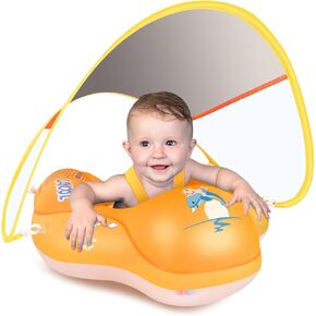Baby Pool Float with Canopy UPF50+, 5 Point Safety Buckle for 3-36M in Kuwait
