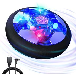 Hover Soccer Ball Boy Toys, Soccer Gifts for 3 4 5 6 7 8+ Year Old Boys Girls, Rechargeable Air Floating Soccer with LED Light and Upgraded Foam Bumper, Indoor Birthday Gifts for Kids Age 3-12