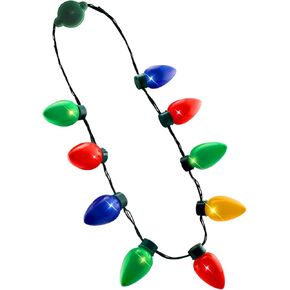 Windy City Novelties LED Christmas 9 Bulb Necklace with 6 Dynamic Light Modes for Adults and Kids Christmas Parties, Caroling, Gatherings & Party Favors