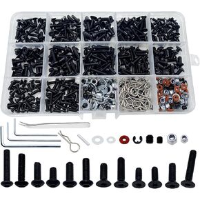 520pcs Universal RC Screw Kit Screws Assortment Set, Hardware Fasteners for Traxxas Redcat Arrma Axial RC4WD HSP HPI SCX10 Losi 1/8 1/10 1/12 1/16 Scale RC Crawler Cars Trucks