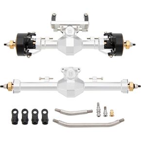 MEUS RACING SCX24 Axles Isokinetic 3-Section CVD 52° Max. Steering Angle +5mm Widened SCX24 Upgrades for Axial SCX24 Deadbolt C10 JLU Gladiator Bronco 1/24 RC Crawler (Front and Rear- Black)