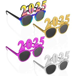 4 Pack Happy New Year Eyeglasses Fancy New Year Party Glasses Funny Sunglasses Eyewear