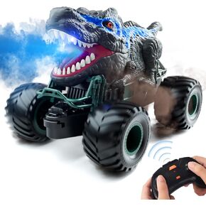 Bennol 2.4GHz Dinosaur Remote Control Car Toys for Kids Boys 4-7 5-7 8-12, RC Dinosaur Car Toys with Light, Sound, Spray, Indoor Outdoor Toys Gifts for 3 4 5 6 Year Old Boys, RC Car Toys for Boys