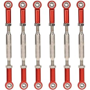 Dilwe RC Car Push Rod,1/10 RC Car Aluminum Alloy Turnbuckle Rod Linkage with Adjustable Length, 88-104mm(Red)
