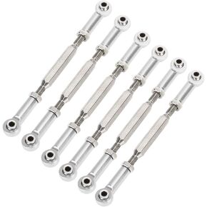 RC Car Push Rod, 88mm Aluminum Alloy Adjustable Push Rods Compatible with 1/10 RC Car , 6Pcs(Silver)