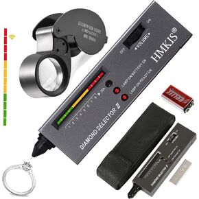 Diamond Tester, Jewelry Diamond Tester Pen ＋ 40X Mini LED Magnifying, Diamond Selector for Novice, Thermal Conductivity Meter