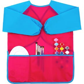 Zkptops 12 Pack Kids Art Smocks Waterproof Kids Painting Aprons Toddler Art Smock Kids Paint Smock with Long Sleeve 3 Roomy Pockets for Age 3-7 Years