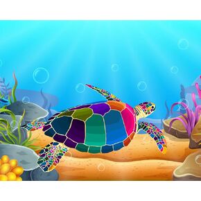 Paint by Numbers Kits for Kids - DIY Painting Craft Kits - 20x16 Inch Acrylic Oil Painting Set On Canvas for Childrens & Beginners, Colorful Sea Turtle