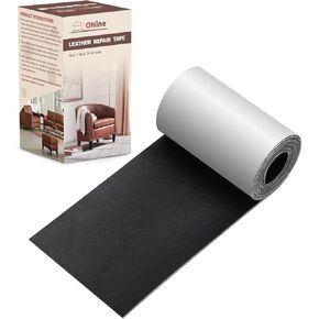ONine Leather Repair Patch，Leather Repair Tape, 3 x 60 inches Leather Repair Patch for Furniture,Vinyl Repair Kit，Leather Couch Patch，for Sofas, Furniture, Car Seats, Office Chairs(Black)