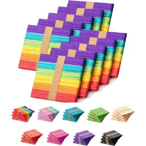 Mr. Pen- Colored Popsicle Sticks, Wooden Rainbow Colored Popsicle Sticks for Crafts, 200 Pack, 4.5 Inch