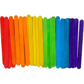 WISYOK 240 Pcs Colored Popsicle Sticks for Crafts, 4.5 Inch Colored Wooden Craft Sticks, Ice Cream Sticks, Rainbow Popsicle Sticks, Great for DIY Craft Creative Designs and Children Education