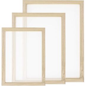 Worown 5 Size Wooden Paper Making Screen, Paper Making Mold, Wooden Paper Making Frame for DIY Paper Crafts