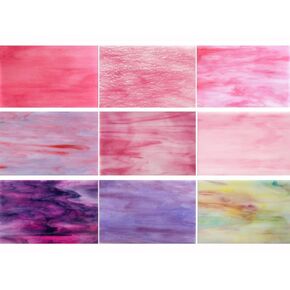 9 Pack Red Stained Glass Sheets, 4 x 6 Inch Mosaic Supplies Flame Collection for Crafts and Mosaics